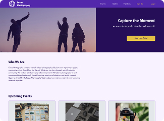 thumbnail of photography club website design